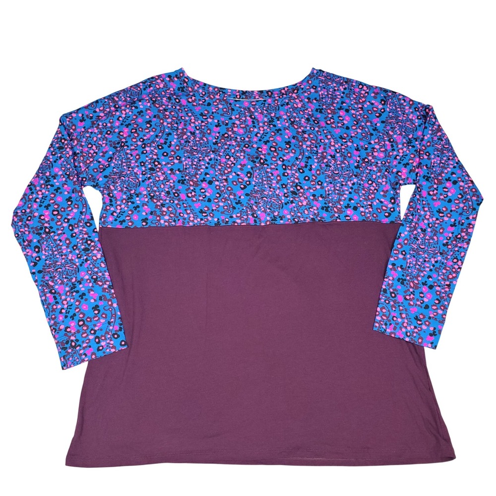 Lilly Pulitzer Finn Top Womens XS Purple Leopard Growl & Prowl Spirit Jersey New